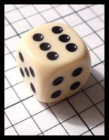 Dice : Dice - 6D Pipped - Ivory with Black Pips - FA collection buy Dec 2010